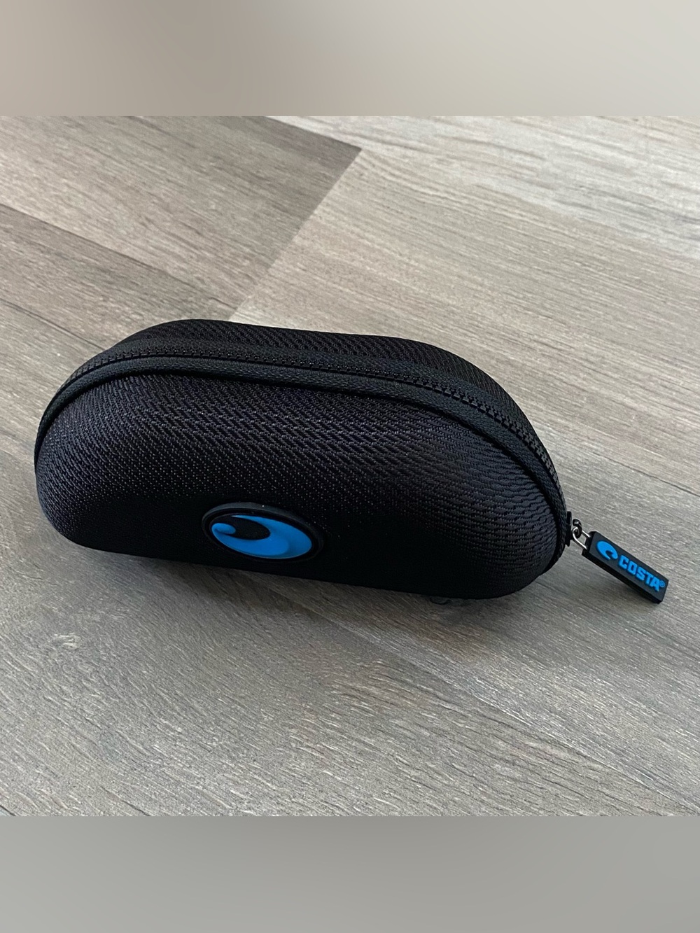 Costa Del Mar Zippered Black Blue logo Glasses Sunglasses Case Only
